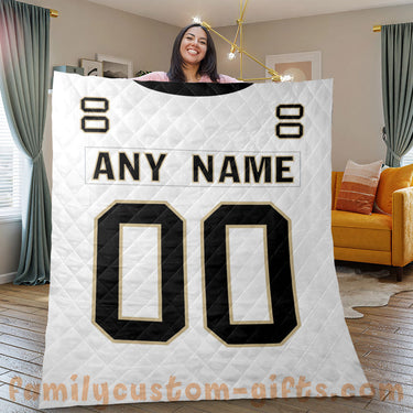 Custom Premium Quilt Blanket New Orleans Jersey American Football Personalized Quilt Gifts for Her & Him